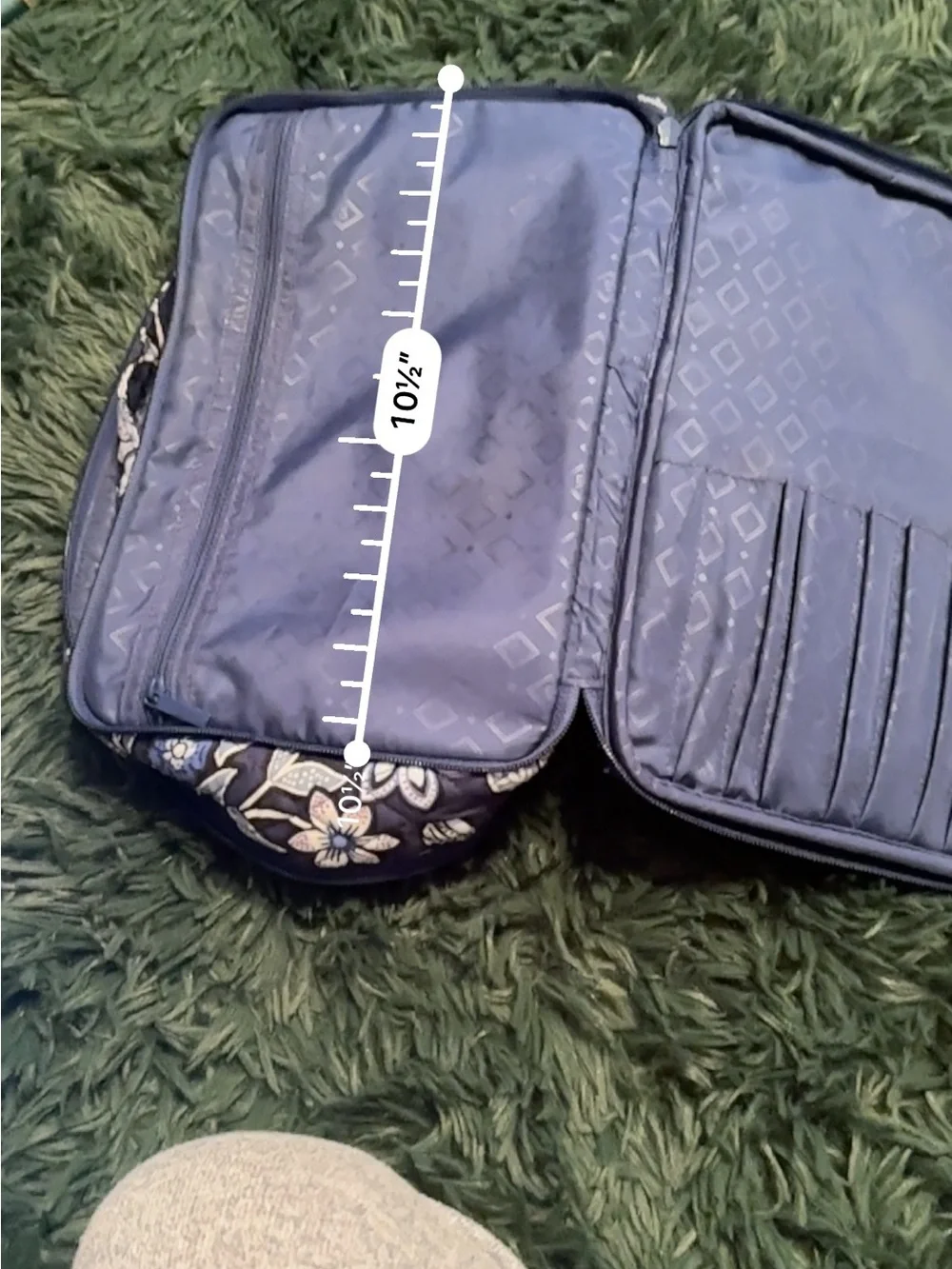 Vera Bradley Falling Flowers Deluxe Travel Organizer Cosmetic Case